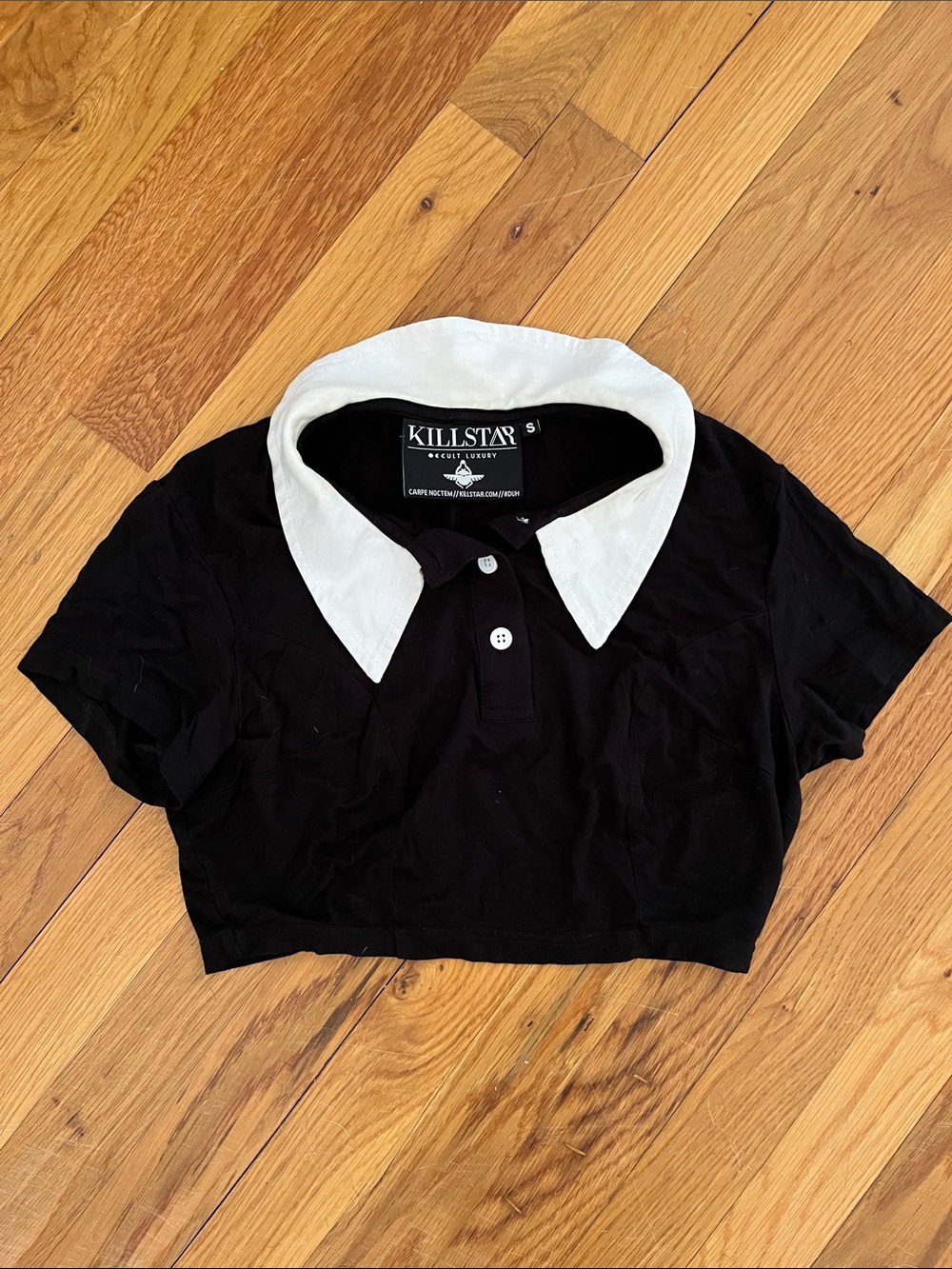 Killstar Black Top with White Peter Pan Collar